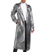 Dynasty S03 Fallon Carrington Silver Metallic Coat