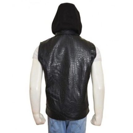 AJ Styles WWE Leather Vest with Hoodie