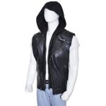 AJ Styles WWE Leather Vest with Hoodie