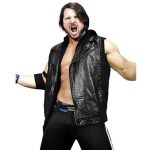 AJ Styles WWE Leather Vest with Hoodie