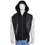 AJ Styles WWE Leather Vest with Hoodie