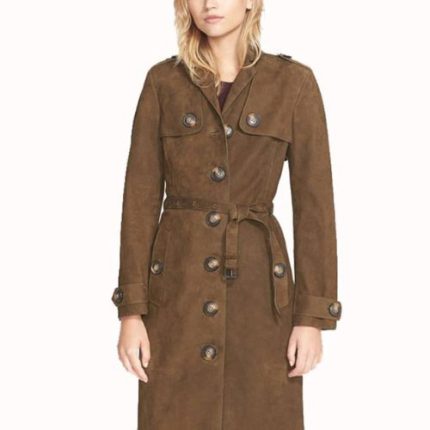 How to Get Away With Murder Laurel Castillo Suede Trench Coat