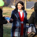 Lucy Hale Katy Keene Checked Coat