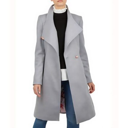 Mandy Davis Spinning Out Grey Wrap Coat