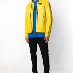 Mens Yellow Hooded Leather Jacket