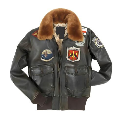 Top Gun Womens Brown Leather Jacket