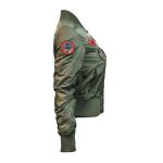 Womens Top Gun MA-1 Olive Bomber Jacket