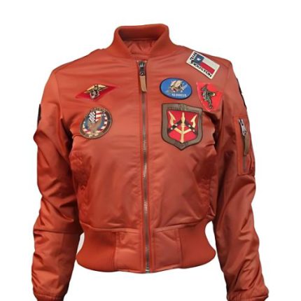 Womens Top Gun MA-1 Rust Bomber Jacket