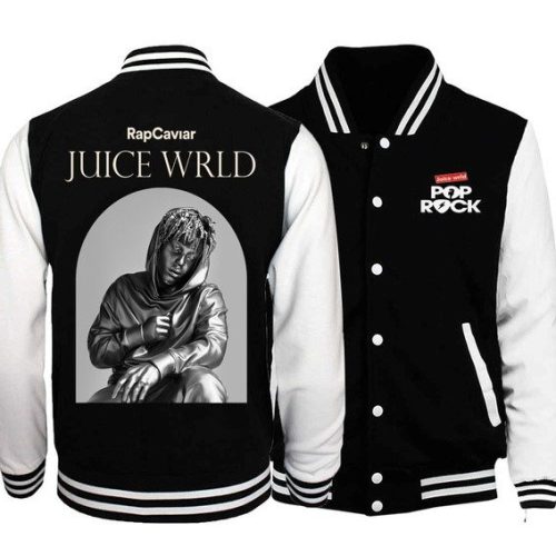 Juice Wrld Black & White Varsity Jacket