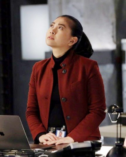 The Blacklist S08 Alina Park Maroon Coat